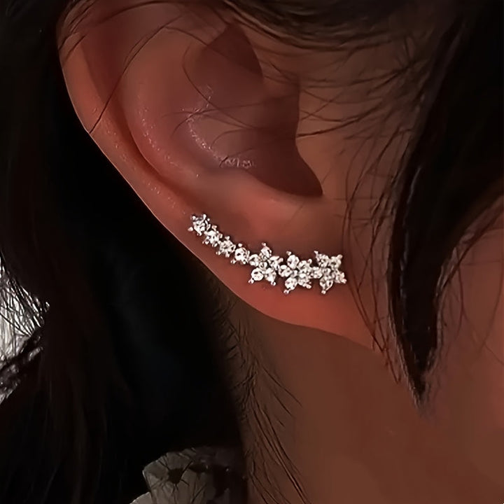 Gabriele | Luxuriöse florale Strass Ohrringe