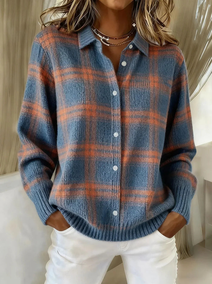 Fina | Karierte Hemdjacke aus Strick