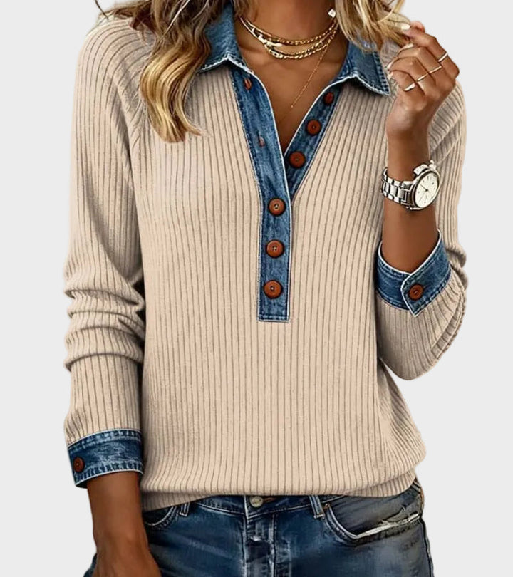 Marlene | Pullover mit Jeanskragen