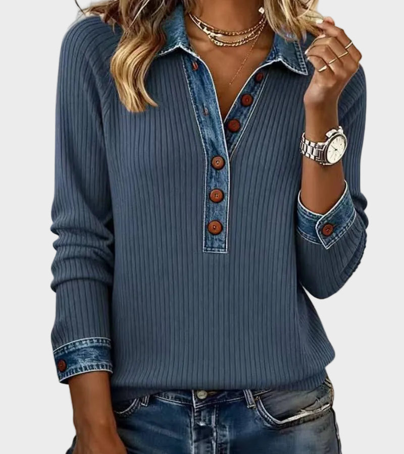 Marlene | Pullover mit Jeanskragen
