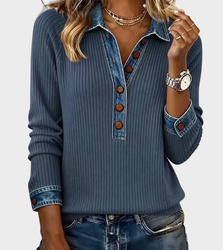 Marlene | Pullover mit Jeanskragen