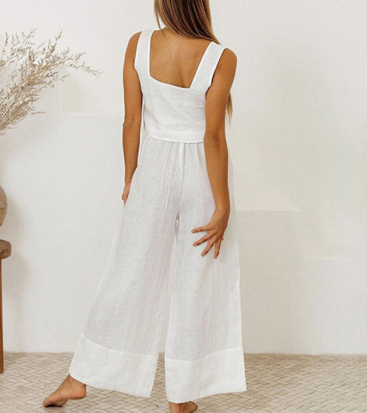 Helene | Set aus minimalistischem Top und ausgestellter Hose