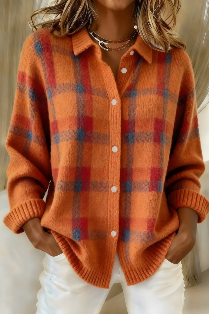 Fina | Karierte Hemdjacke aus Strick