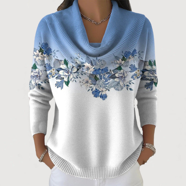 Luise | Rollkragenpullover mit Blumenmuster