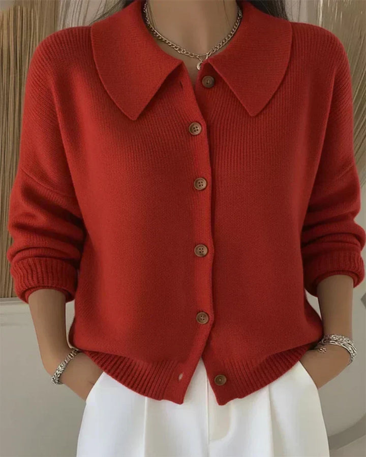 Christa | Strickjacke mit Kragen und Knopfleiste
