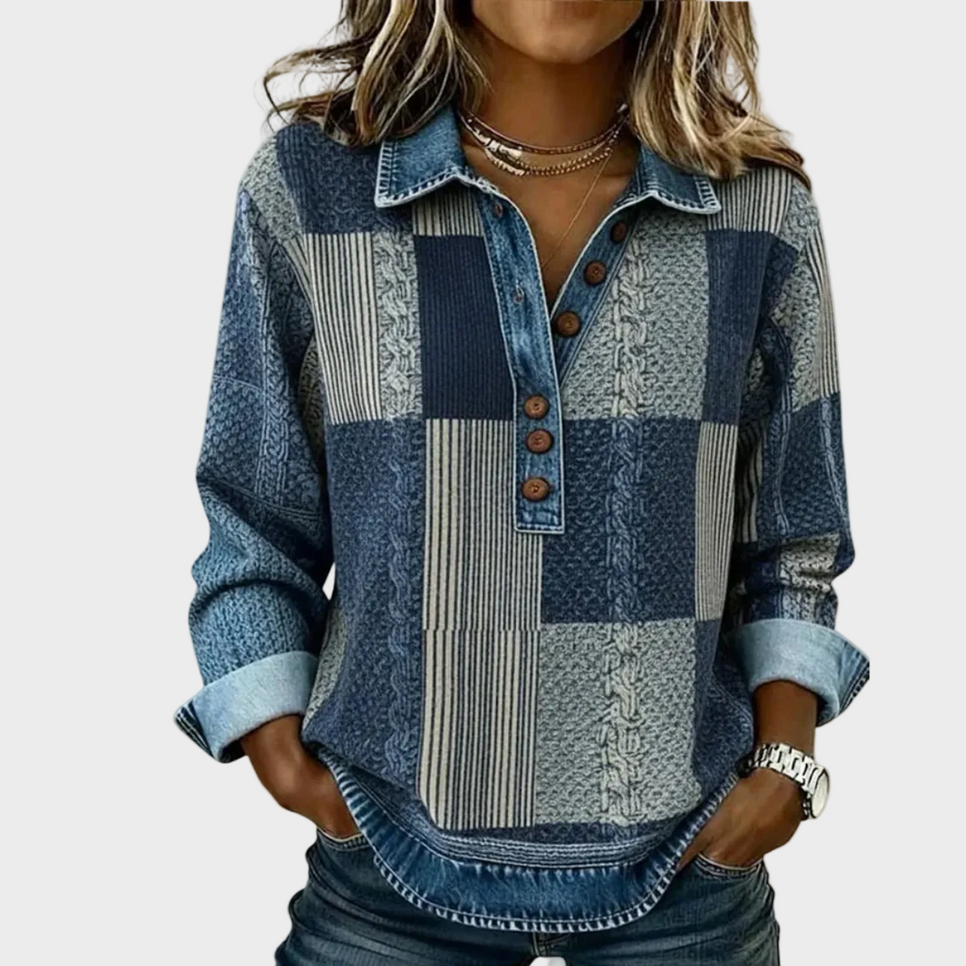 Charlotte | Strickpullover im Patchwork-Look