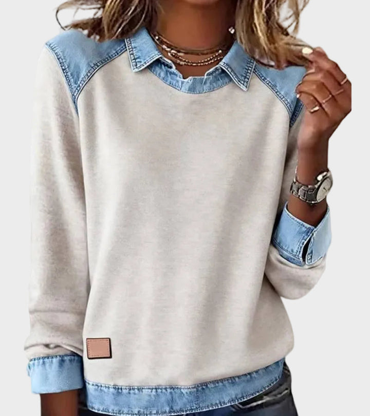 Marlene | Pullover mit Jeanskragen