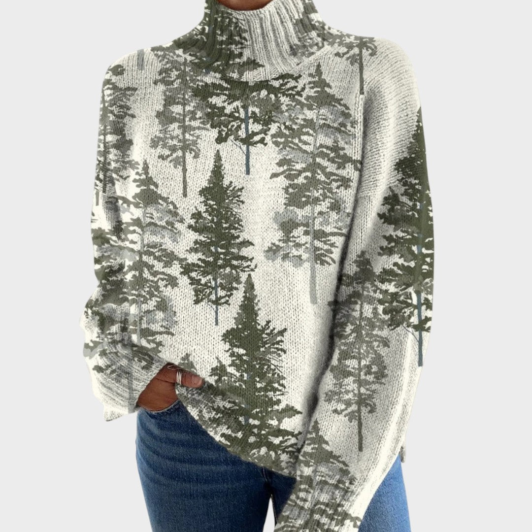 Ulrike | Rollkragenpullover mit künstlerischem Print