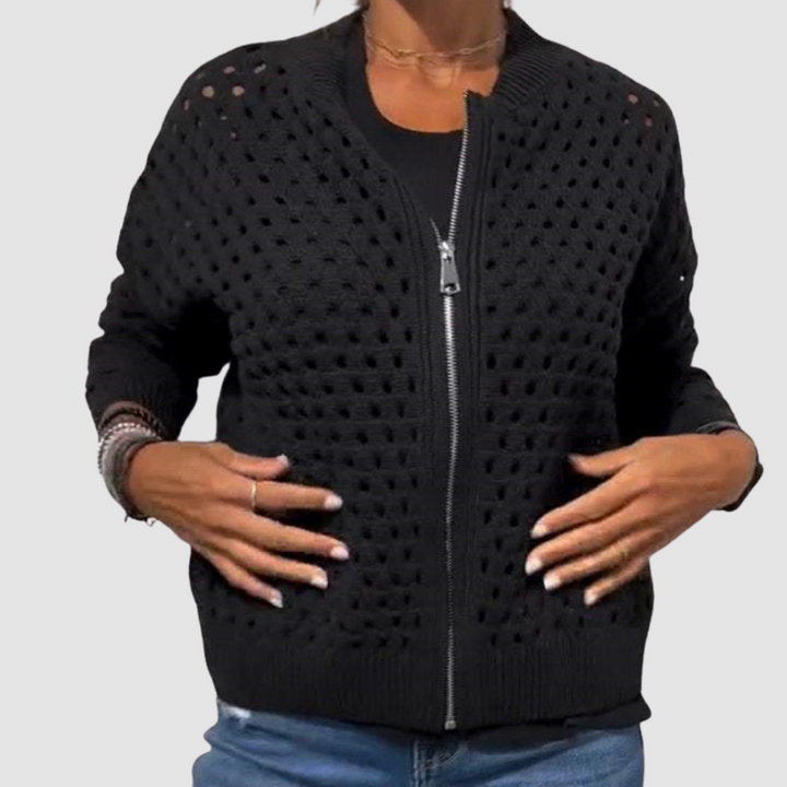 Ulrike | Hochwertige Strickjacke mit Reißverschluss