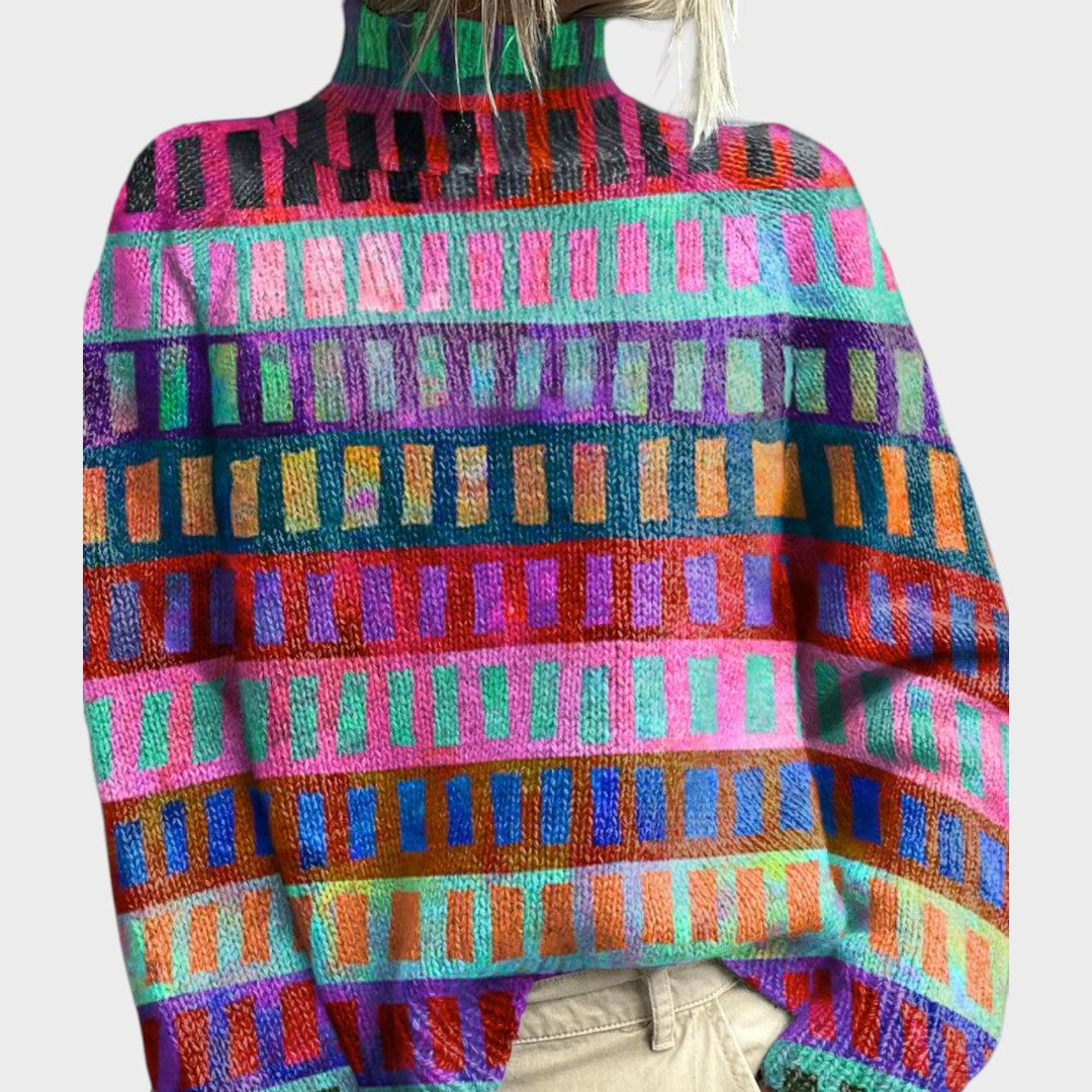 Irmgard | Rollkragenpullover mit künstlerischem Strickmuster