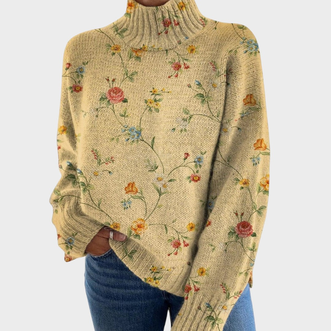 Frauke | Rollkragenpullover mit künstlerischem Print