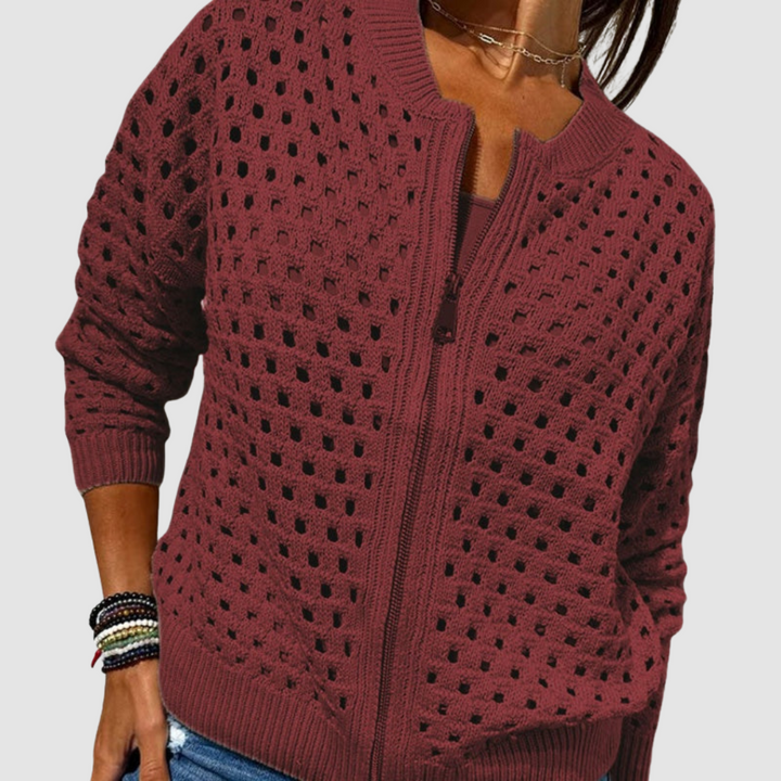 Ulrike | Hochwertige Strickjacke mit Reißverschluss