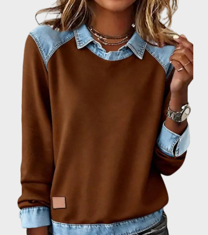 Marlene | Pullover mit Jeanskragen