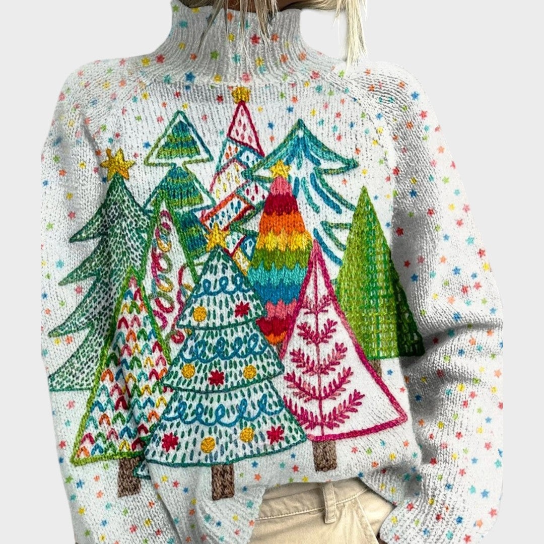 Liesel | Rollkragenpullover mit künstlerischem Strickmuster