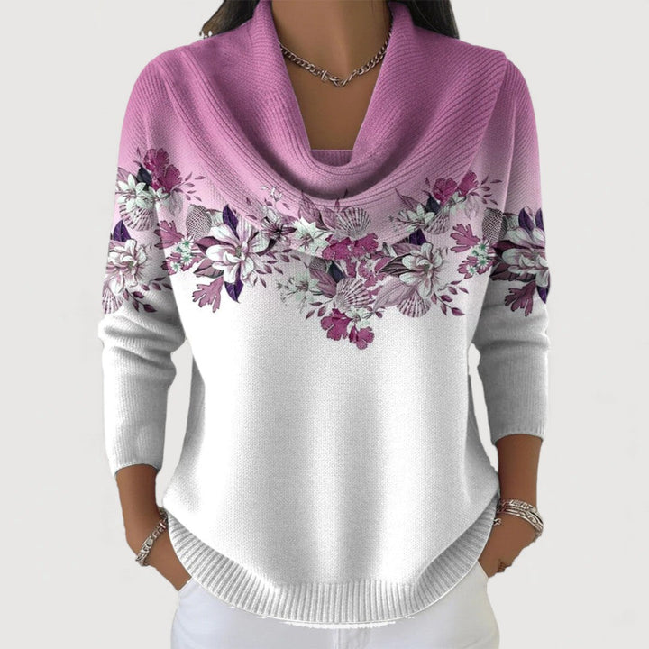 Luise | Rollkragenpullover mit Blumenmuster