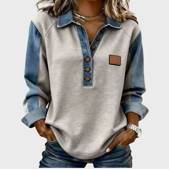 Mathilda | Pullover mit Kontrastkragen
