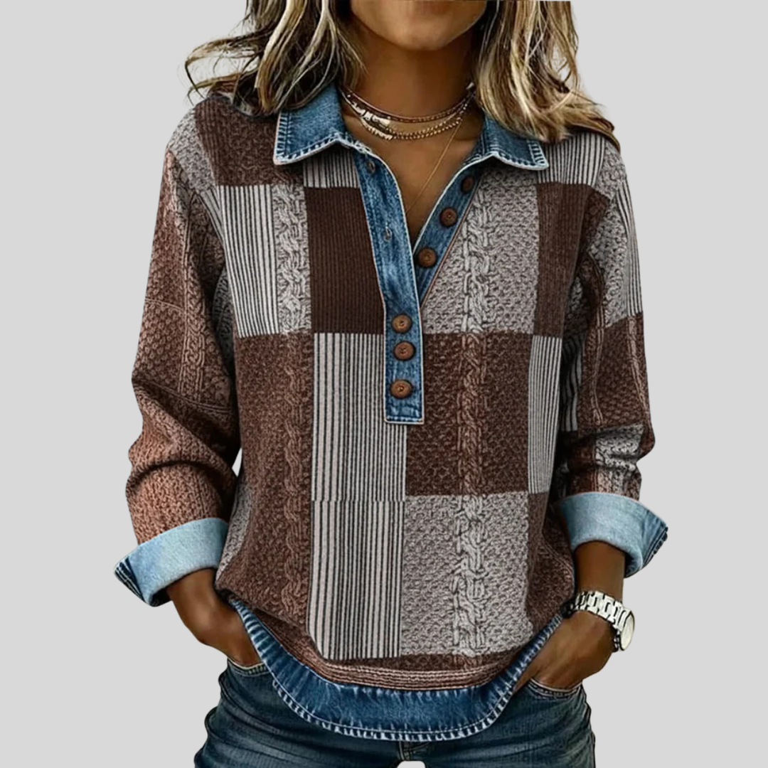 Charlotte | Strickpullover im Patchwork-Look
