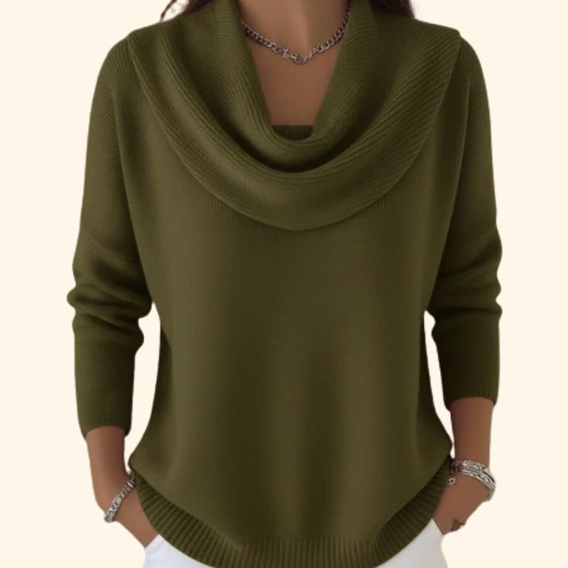 Mia | Pullover mit Wasserfallkragen