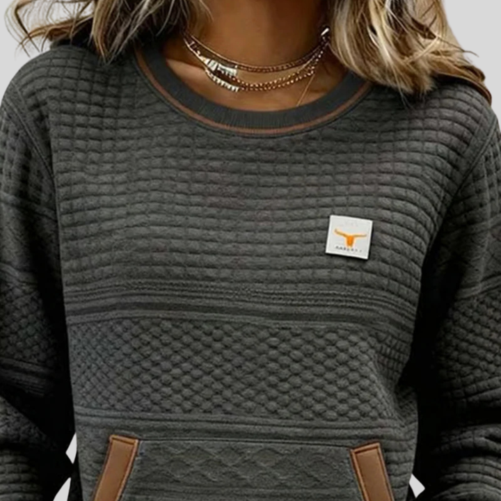 Klara | Strukturpullover mit Kängurutasche