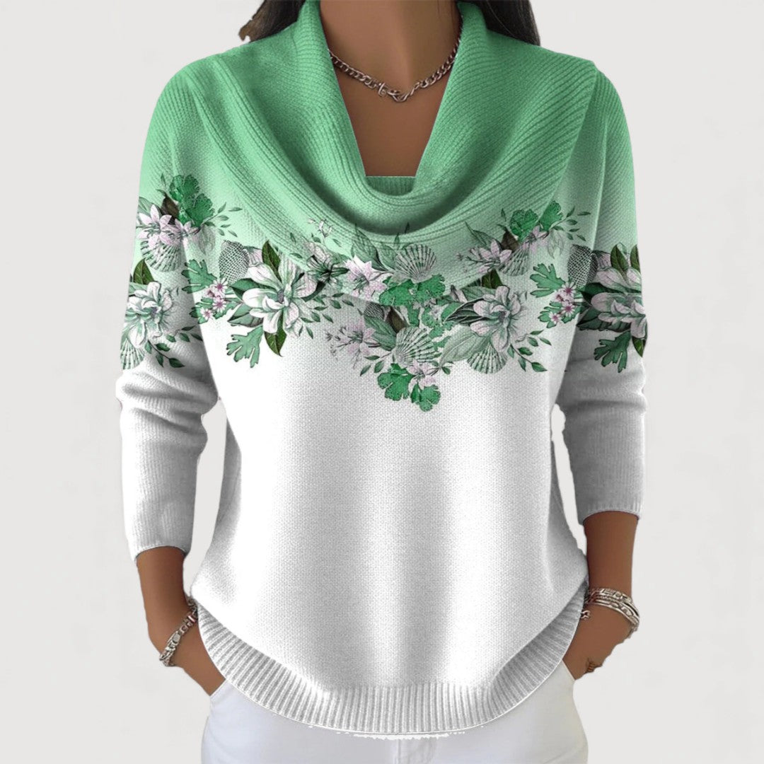 Luise | Rollkragenpullover mit Blumenmuster