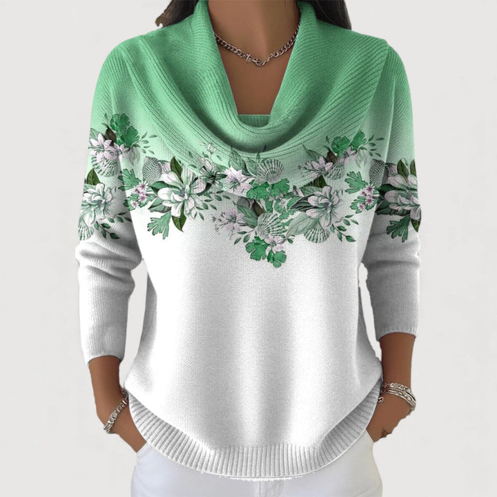 Luise | Rollkragenpullover mit Blumenmuster