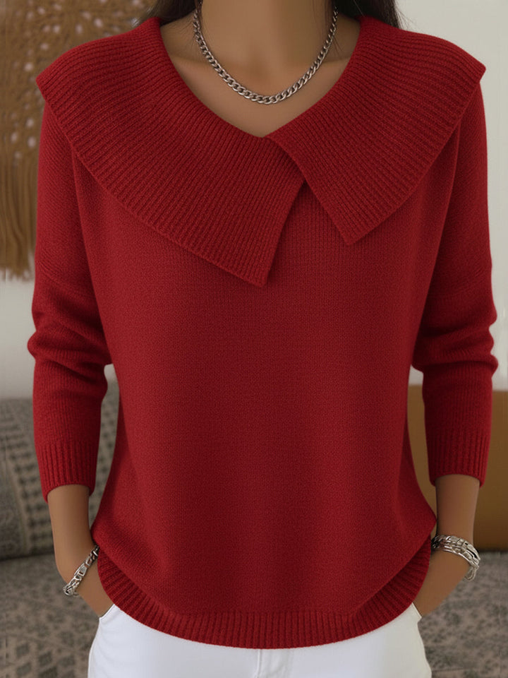 Emilie | Kuscheliger Pullover mit Umschlagkragen