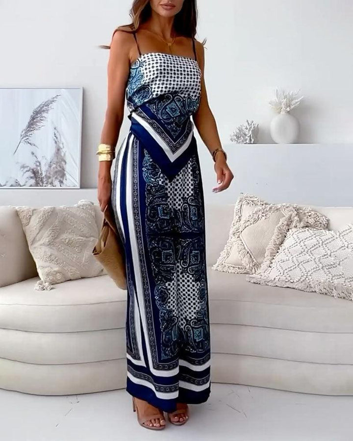 Lilly | Zweiteiliges Set elegant mit top mit Schnürung und Hose urlaubsbereit