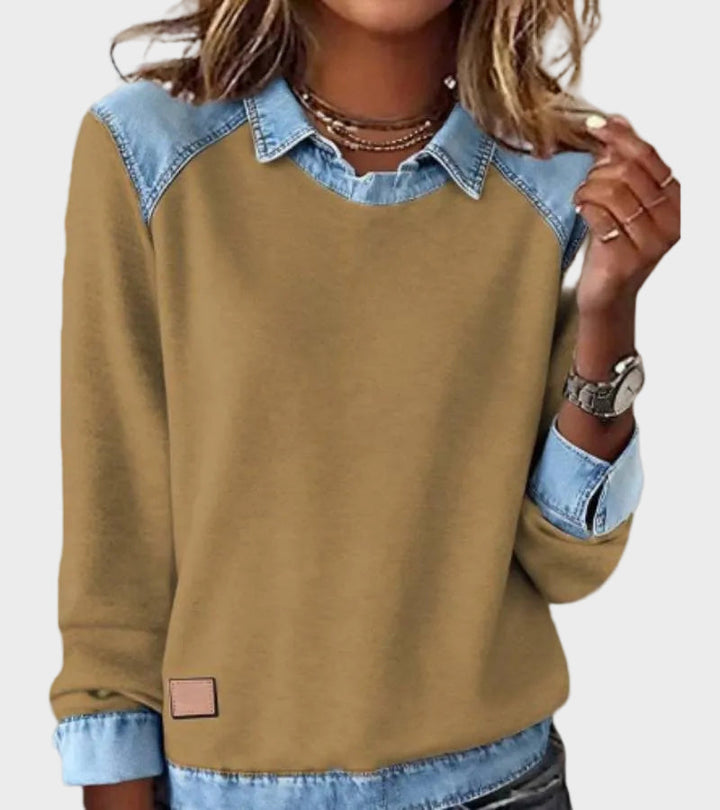 Marlene | Pullover mit Jeanskragen