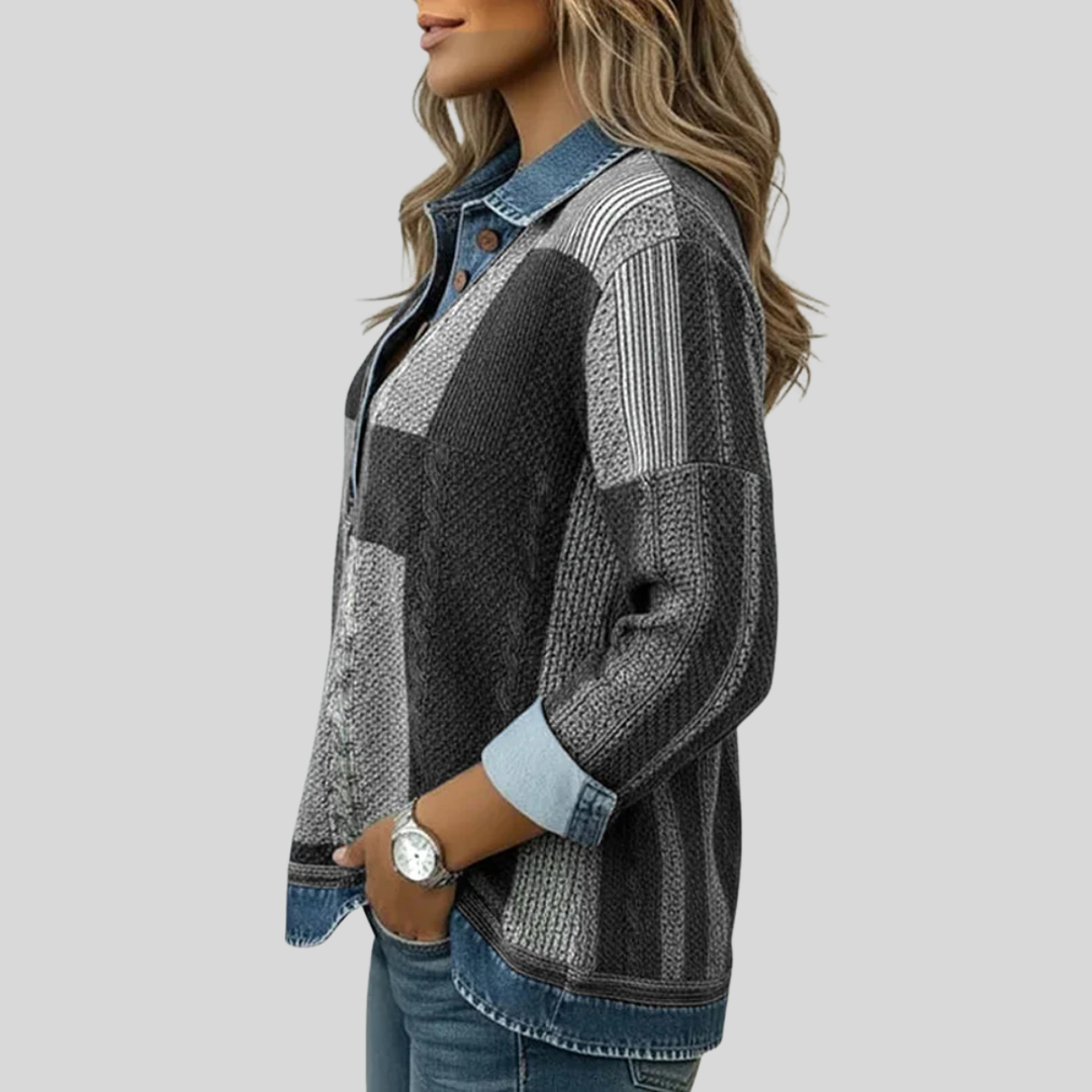 Charlotte | Strickpullover im Patchwork-Look