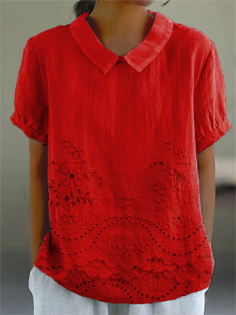 Tabea | Bluse mit Blumenstickerei