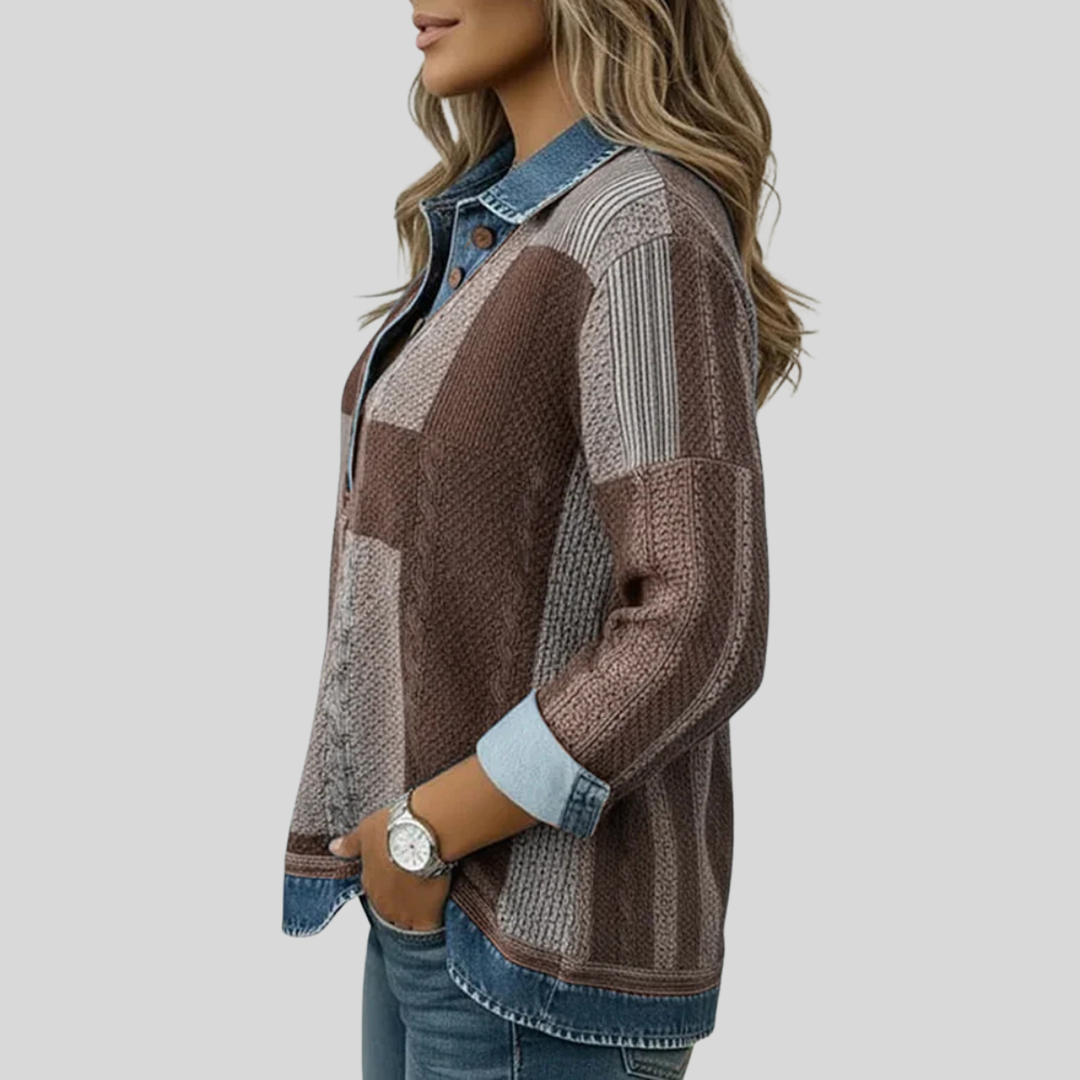 Charlotte | Strickpullover im Patchwork-Look