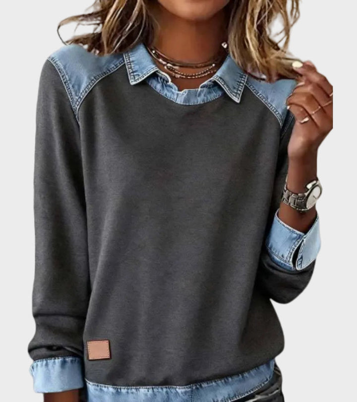 Marlene | Pullover mit Jeanskragen