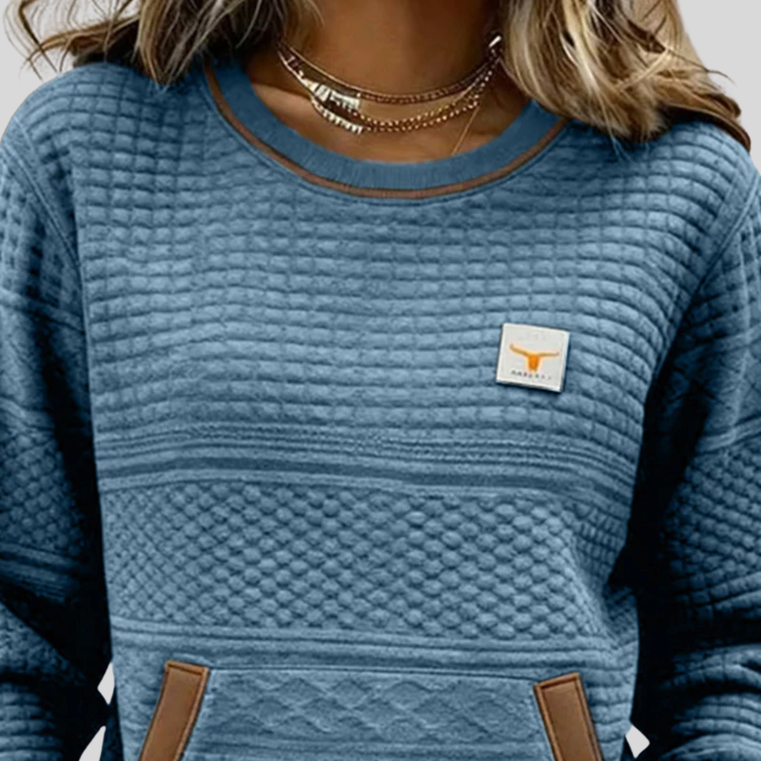 Klara | Strukturpullover mit Kängurutasche