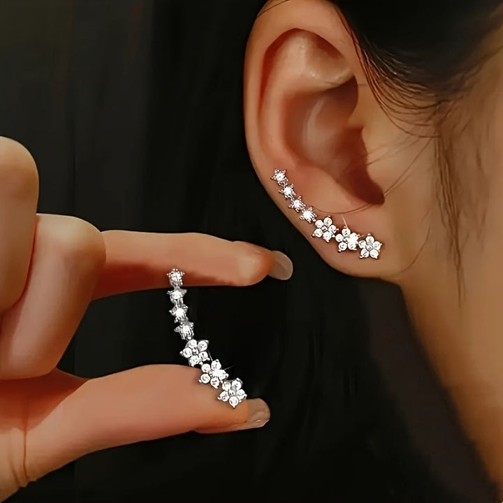 Gabriele | Luxuriöse florale Strass Ohrringe