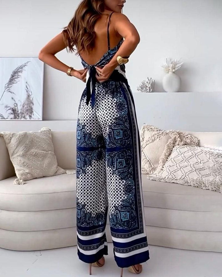 Lilly | Zweiteiliges Set elegant mit top mit Schnürung und Hose urlaubsbereit