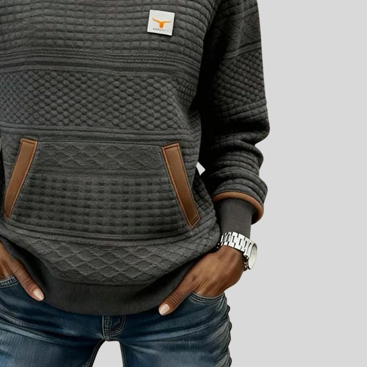 Klara | Strukturpullover mit Kängurutasche