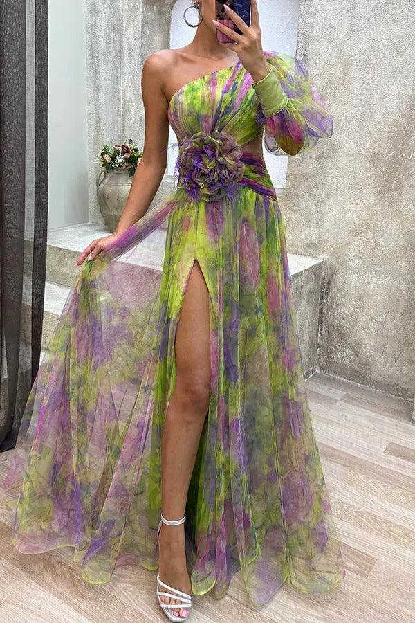 Franziska | Maxikleid plissiert mit Blumenmuster Sommerflucht
