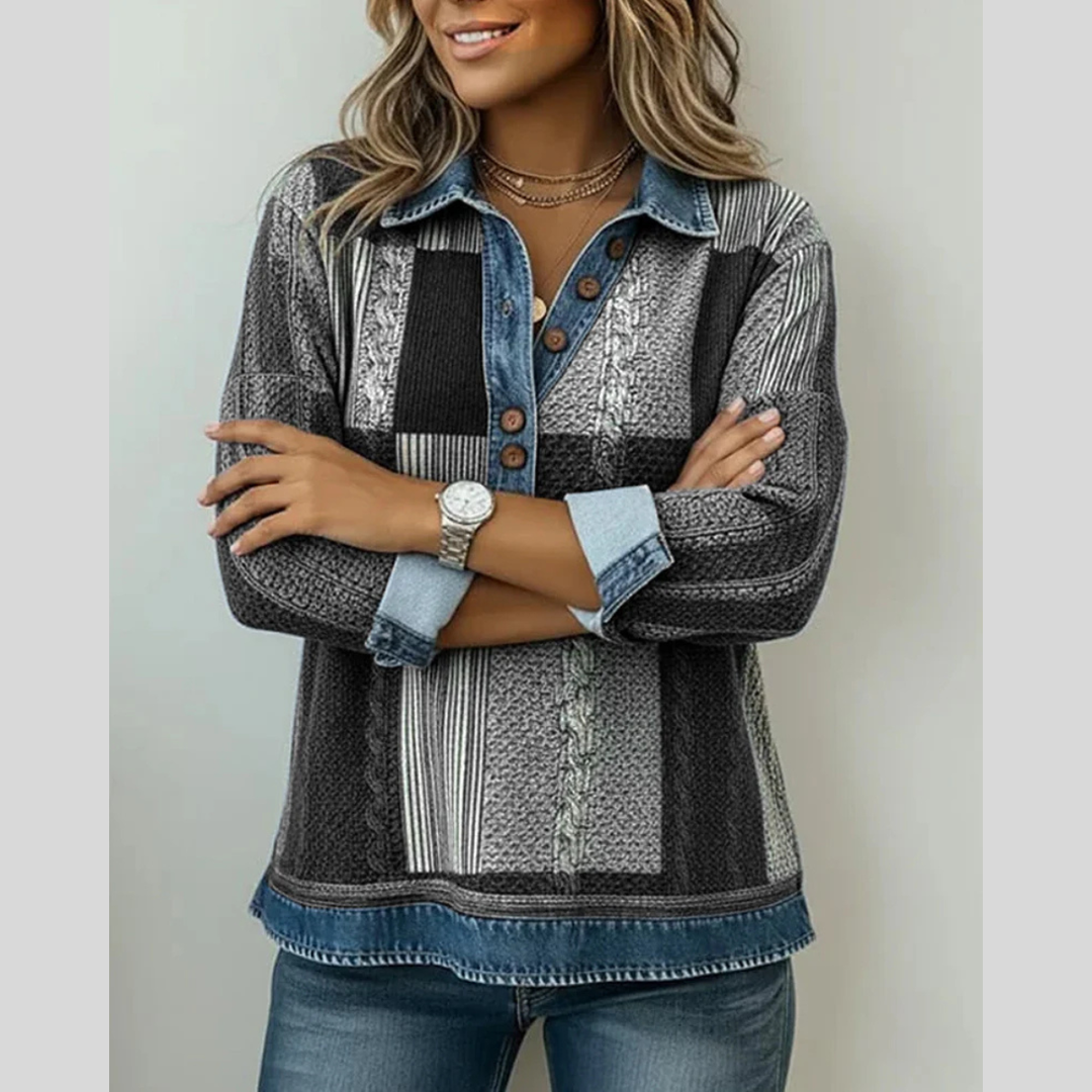 Charlotte | Strickpullover im Patchwork-Look