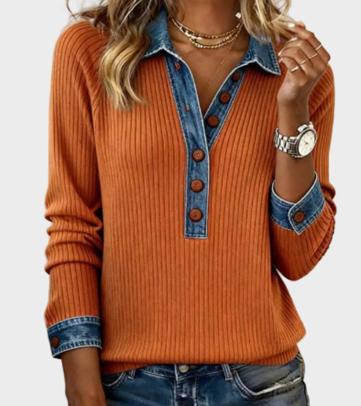 Marlene | Pullover mit Jeanskragen