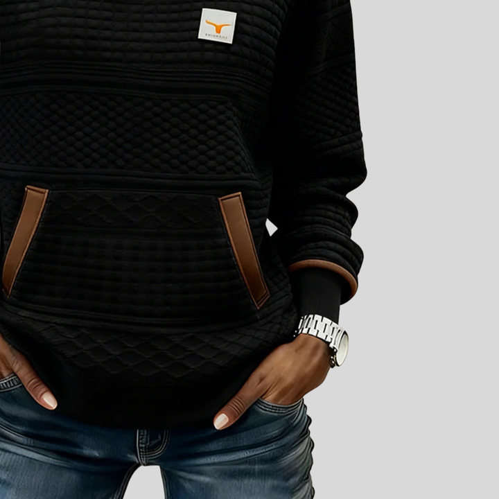 Klara | Strukturpullover mit Kängurutasche