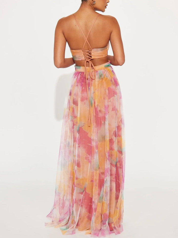 Antonia | Maxikleid Blumenprint mit V-Ausschnitt