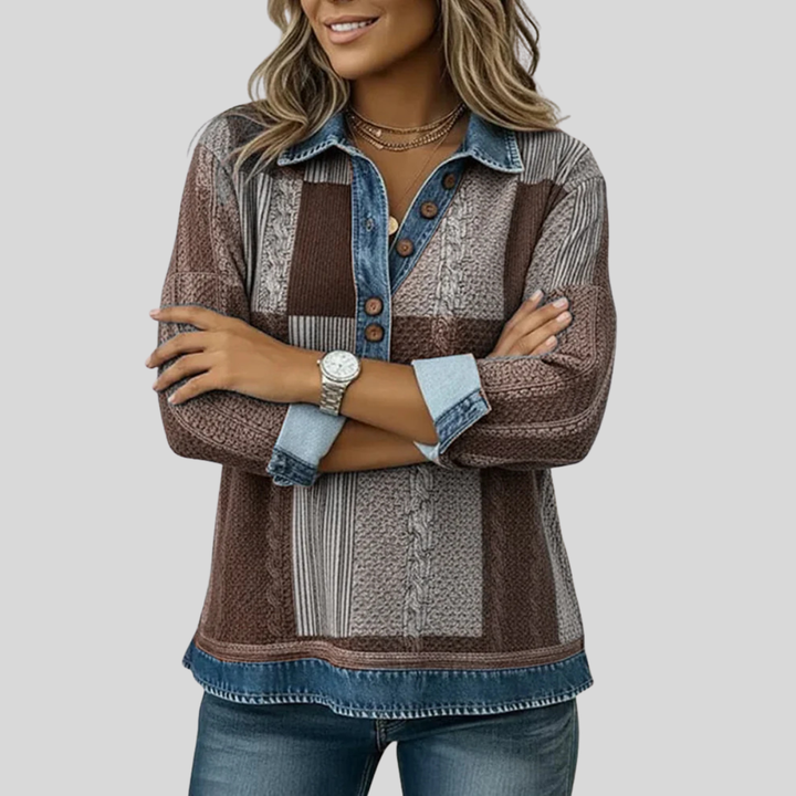 Charlotte | Strickpullover im Patchwork-Look