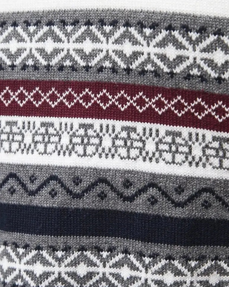 Dietmar | Gemusterter Troyer-Pullover