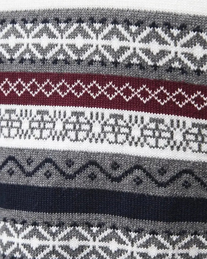 Dietmar | Gemusterter Troyer-Pullover
