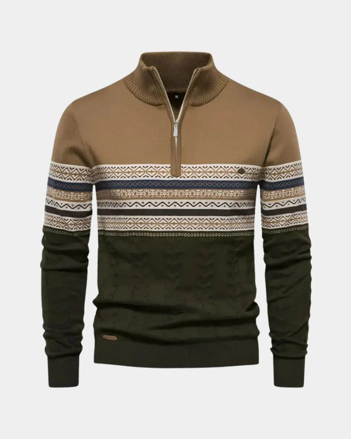 Dietmar | Gemusterter Troyer-Pullover