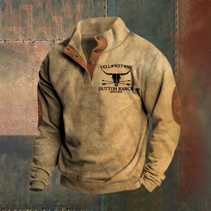 Arno | Beigefarbenes Sweatshirt mit Stehkragen