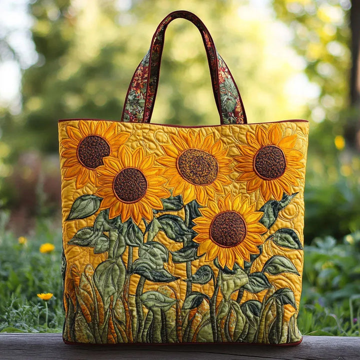 Sophie | Gesteppte Tragetasche mit Motiv Sonnenblumen