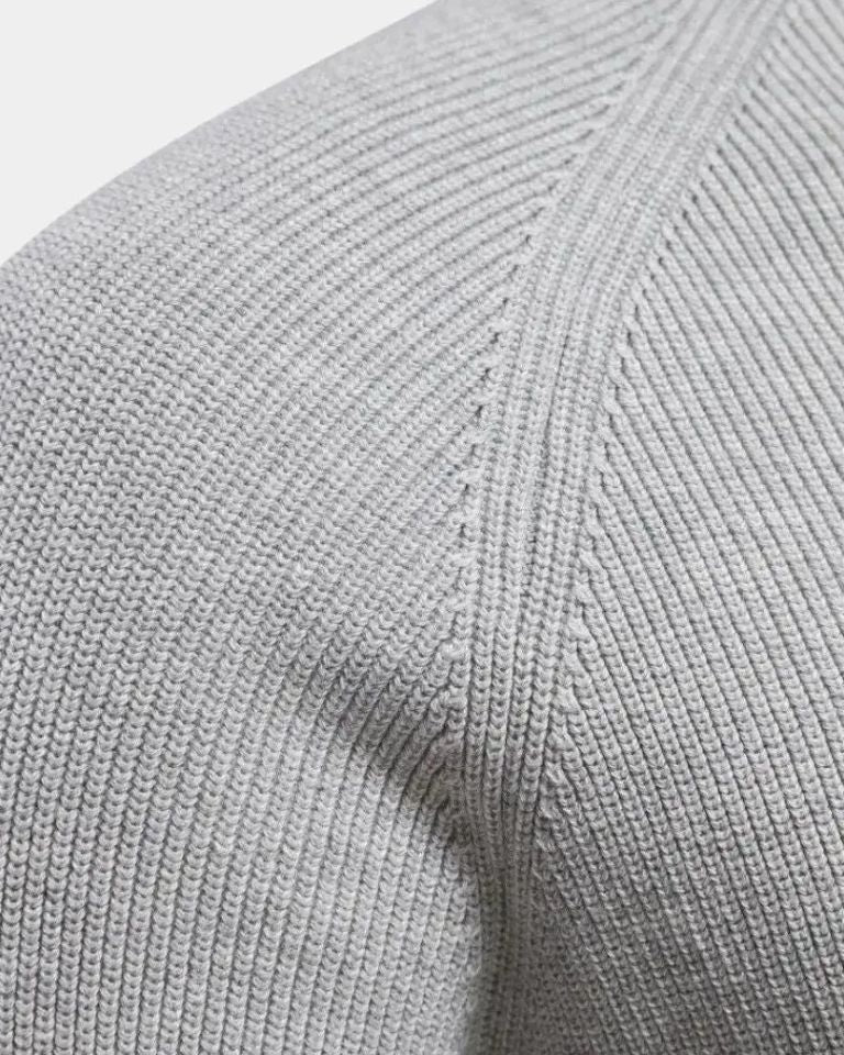 Torben | Hellgrauer Troyer-Pullover