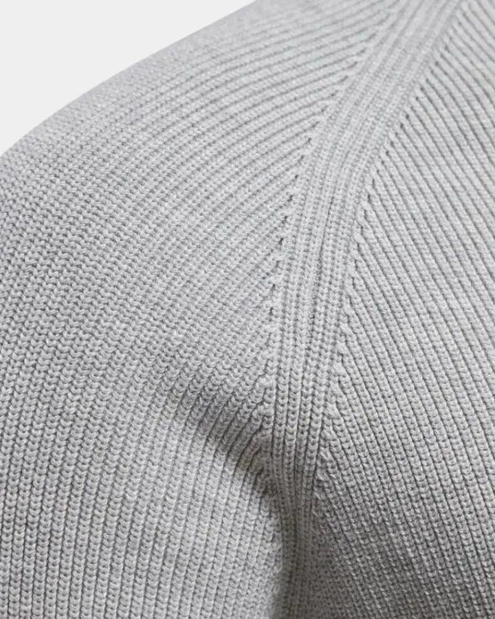 Torben | Hellgrauer Troyer-Pullover
