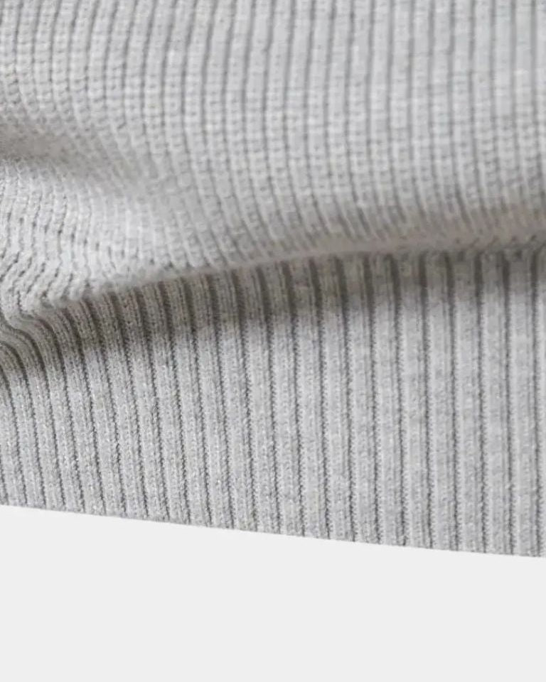 Torben | Hellgrauer Troyer-Pullover